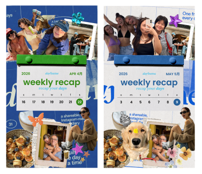 Dayframe weekly recap templates preview